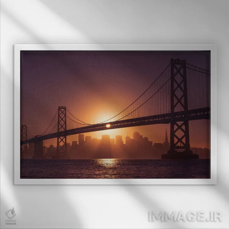 تابلو پل خلیج (ساحلی) اثر داستین لِفور - نمای قابدار سفید