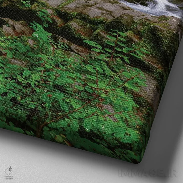 تابلو آبشار سول دوک اثر داستین لِفور - نمای نزدیک بافت بوم