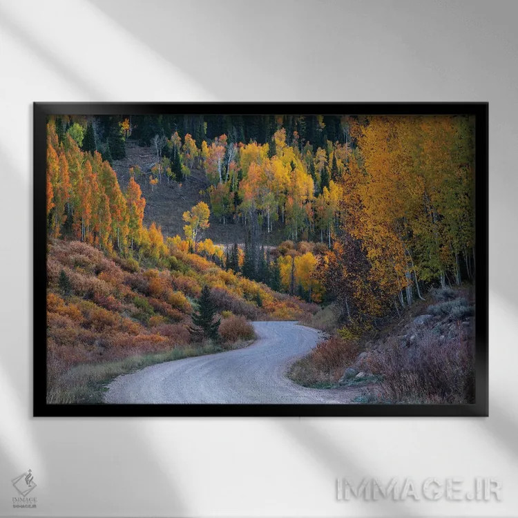 تابلو پاییز کوههای یوینتا اثر داستین لِفور - نمای قابدار مشکی