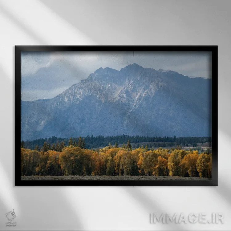 تابلو تیتونز (کوهها - آمریکا) اثر داستین لِفور - نمای قابدار مشکی
