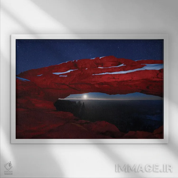 تابلو طلوع ماه آمریکایی اثر داستین لِفور - نمای قابدار سفید