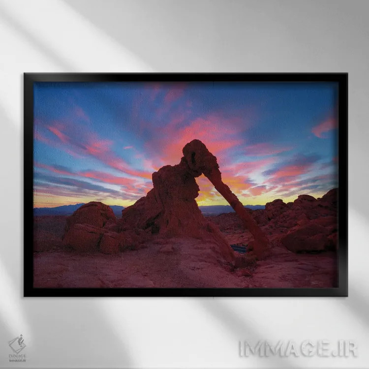 تابلو صخره فیل اثر داستین لِفور - نمای قابدار مشکی