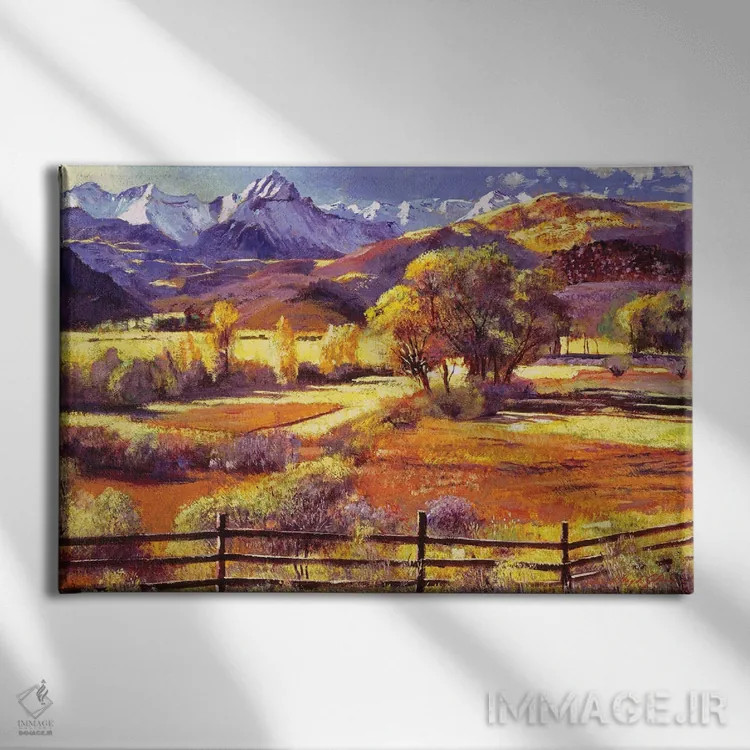 تابلو مزرعه پای کوه اثر دیوید لوید گلوور - نمای روبهرو روی دیوار