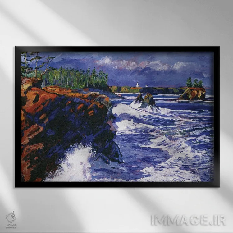 تابلو ساحل دندانهدار اثر دیوید لوید گلوور - نمای قابدار مشکی