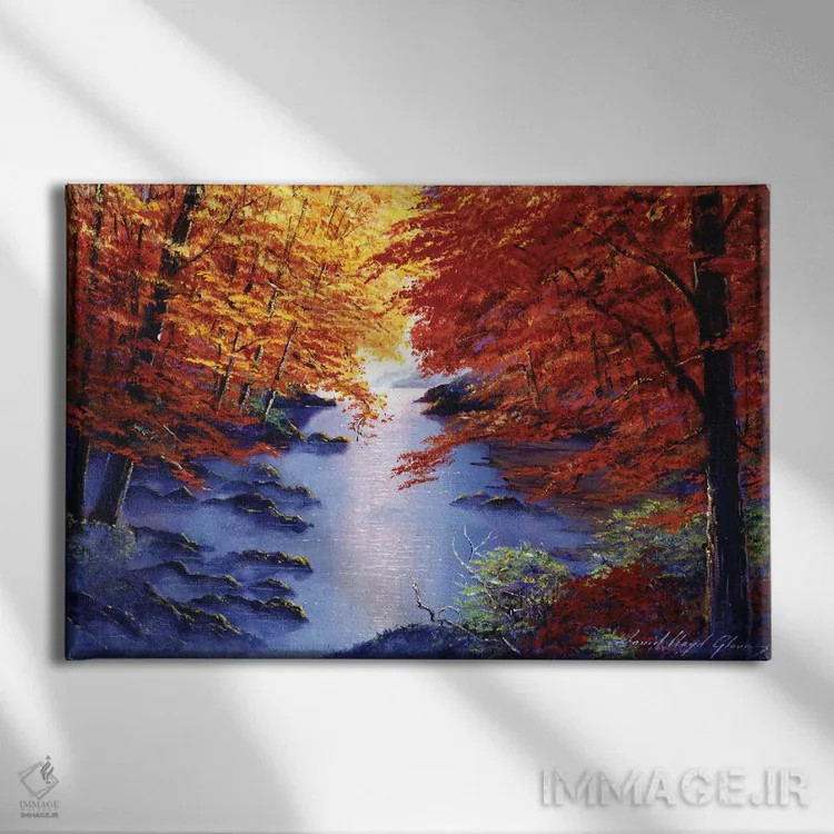 تابلو صبح آبی مهآلود اثر دیوید لوید گلوور - نمای روبهرو روی دیوار