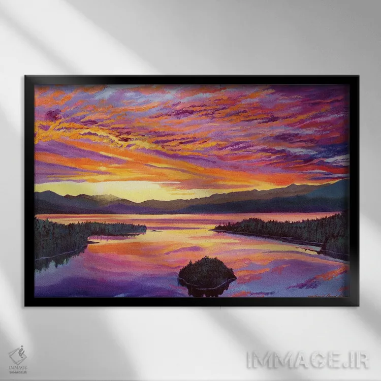 تابلو آسمان دریاچه تاهو اثر دیوید لوید گلوور - نمای قابدار مشکی