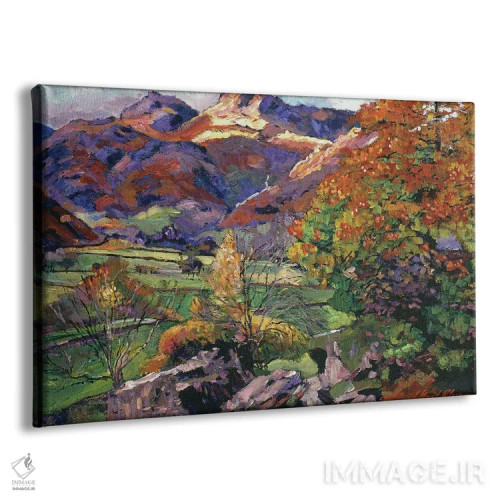 تابلو چمنزارهای دره کوهستانی اثر دیوید لوید گلوور - نمای پرسپکتیو محصول