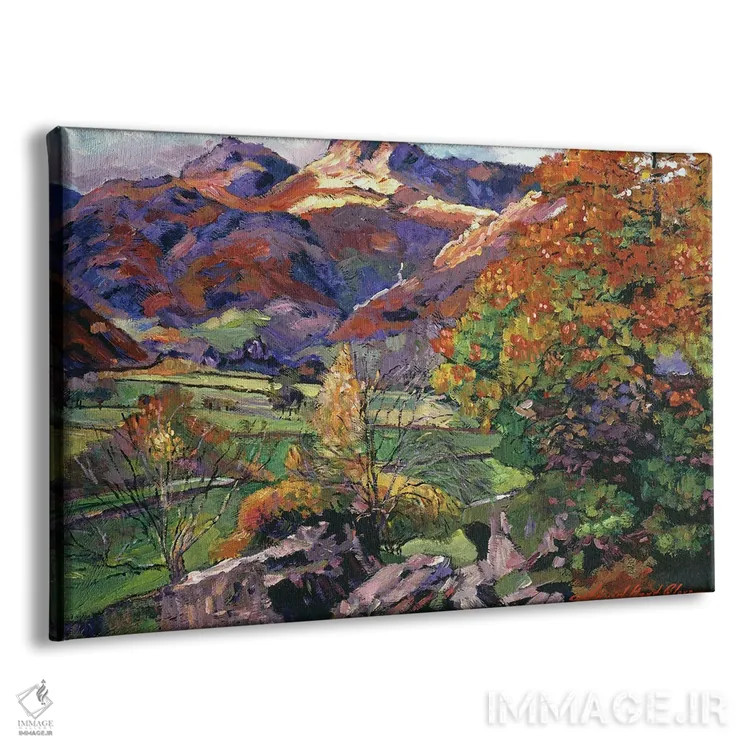 تابلو چمنزارهای دره کوهستانی اثر دیوید لوید گلوور - نمای پرسپکتیو محصول