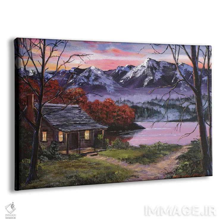 تابلو کلبهٔ من در کنار دریاچه اثر دیوید لوید گلوور - نمای پرسپکتیو محصول