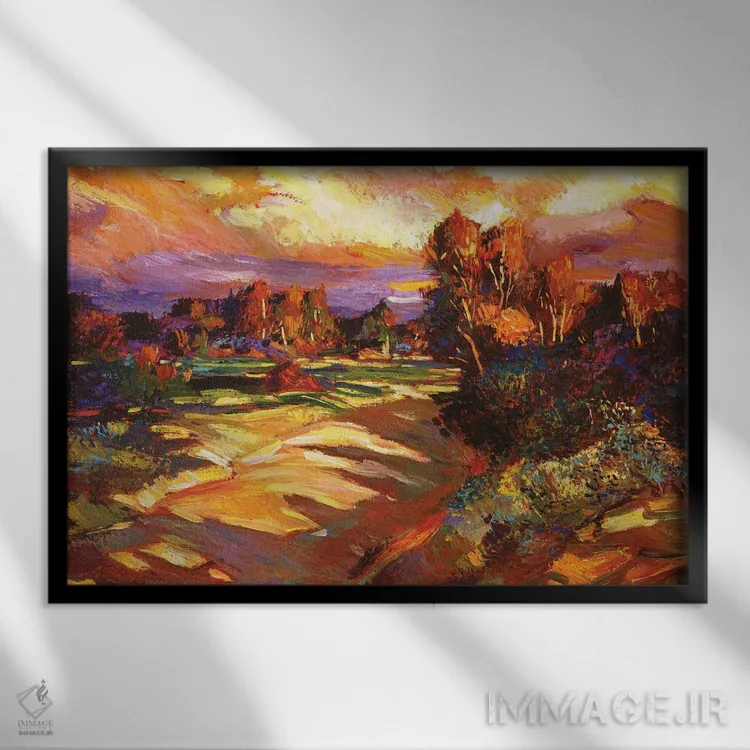 تابلو جادهٔ دره مالیبو اثر دیوید لوید گلوور - نمای قابدار مشکی