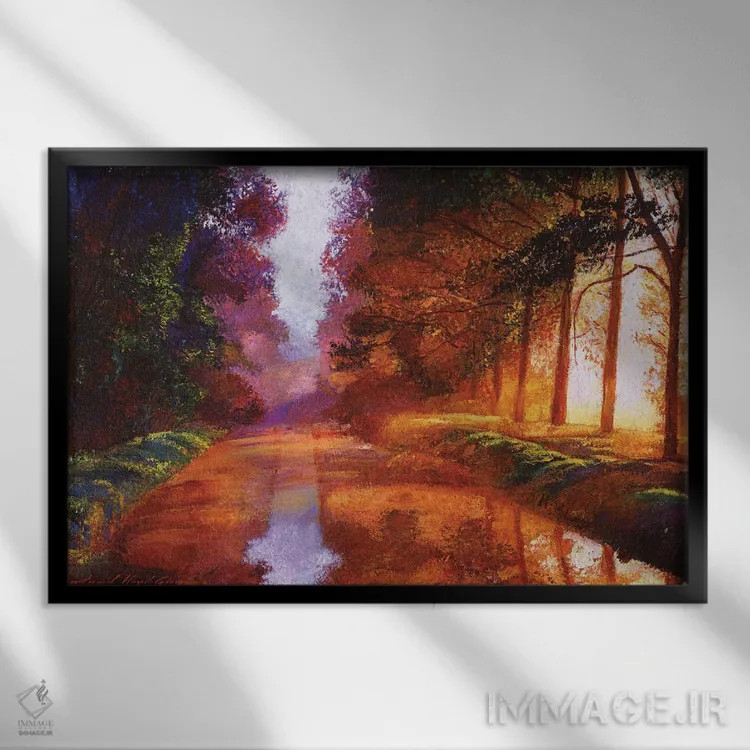 تابلو کوچهٔ اسرارآمیز اثر دیوید لوید گلوور - نمای قابدار مشکی