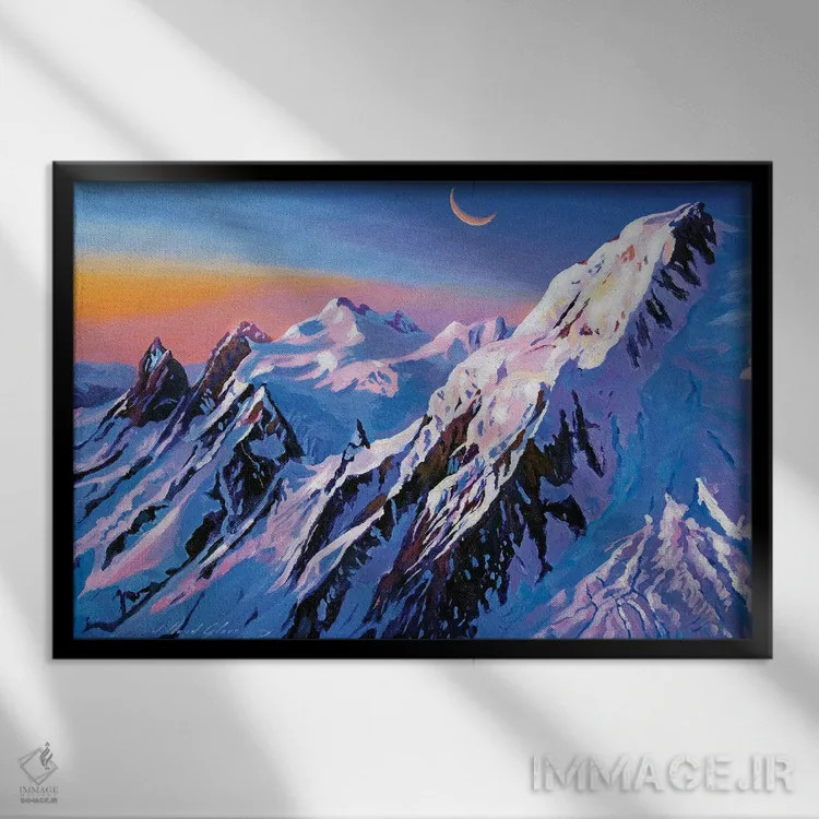 تابلو ماه کوهستانی اثر دیوید لوید گلوور - نمای قابدار مشکی
