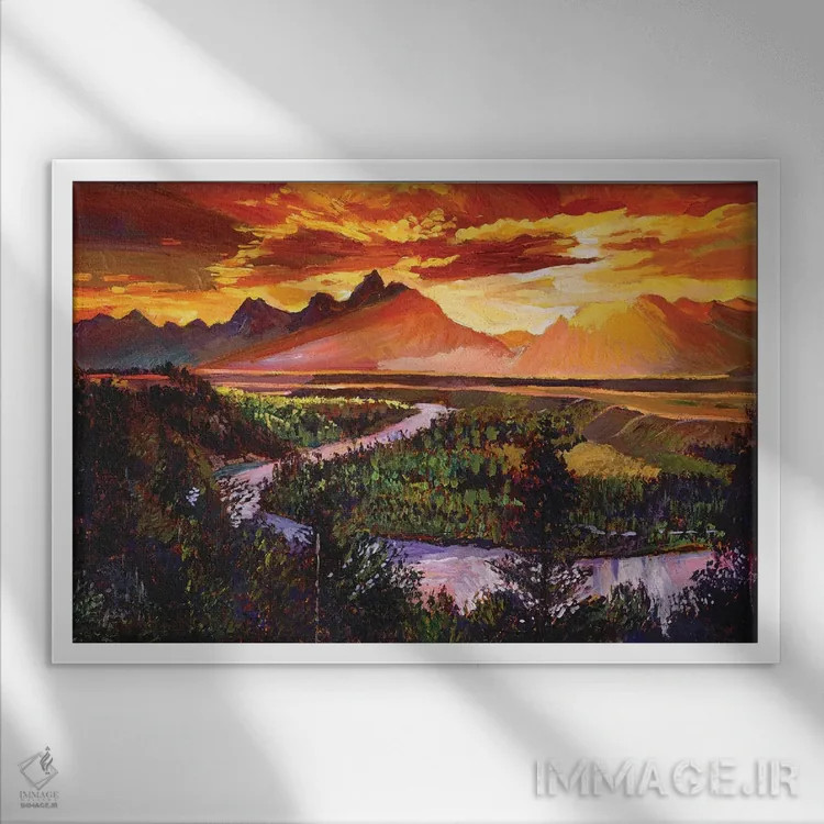 تابلو صبح باشکوه اثر دیوید لوید گلوور - نمای قابدار سفید