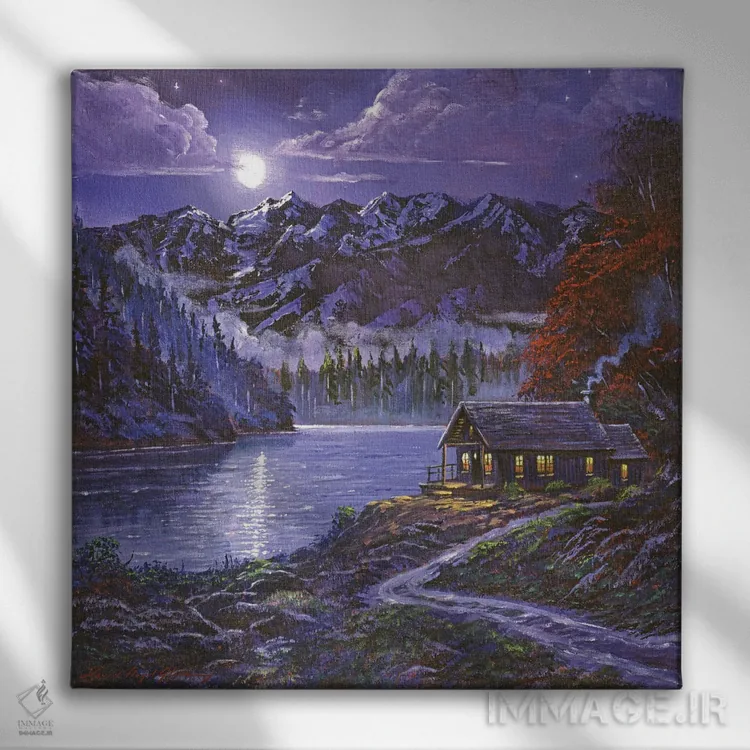 تابلو بازتاب سایه ماه اثر دیوید لوید گلوور - نمای روبهرو روی دیوار