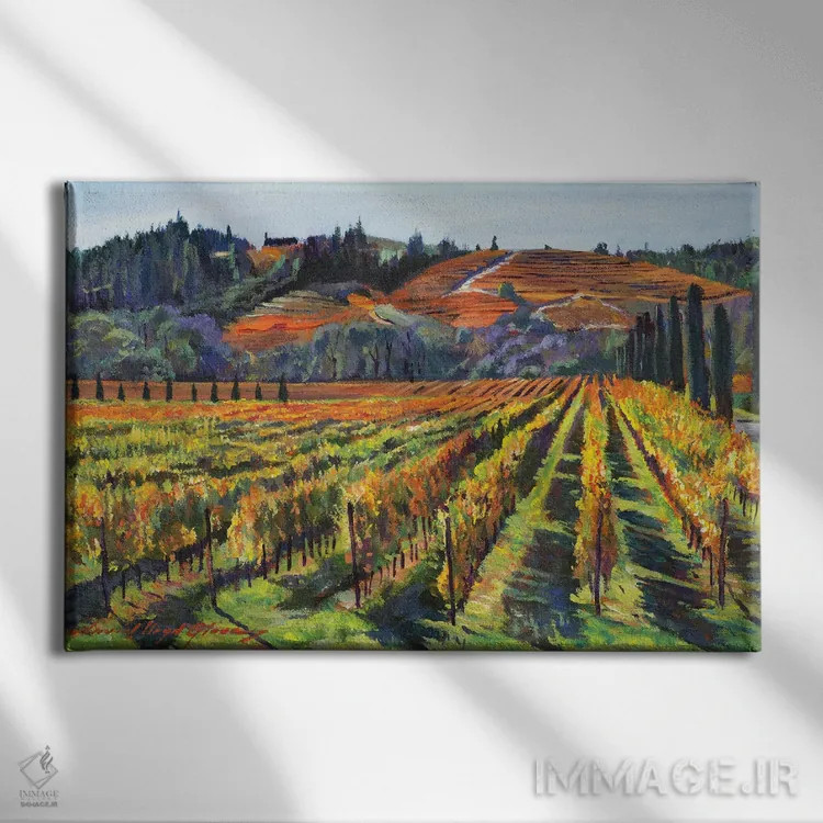 تابلو برداشت کبرنه ناپا (انگور شرابی) اثر دیوید لوید گلوور - نمای روبهرو روی دیوار