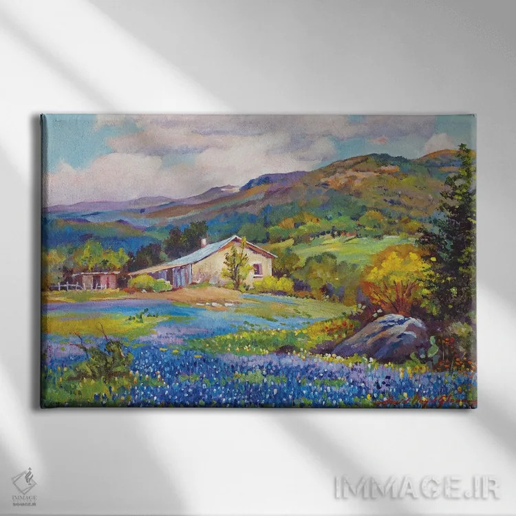 تابلو مزرعه قدیمی تگزاس اثر دیوید لوید گلوور - نمای روبهرو روی دیوار