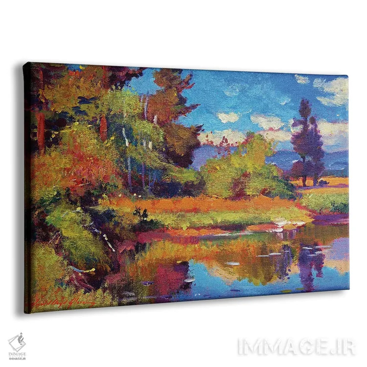تابلو برکه روستایی اثر دیوید لوید گلوور - نمای پرسپکتیو محصول