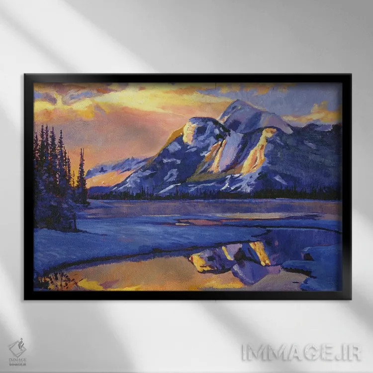 تابلو آبی یخزده اثر دیوید لوید گلوور - نمای قابدار مشکی