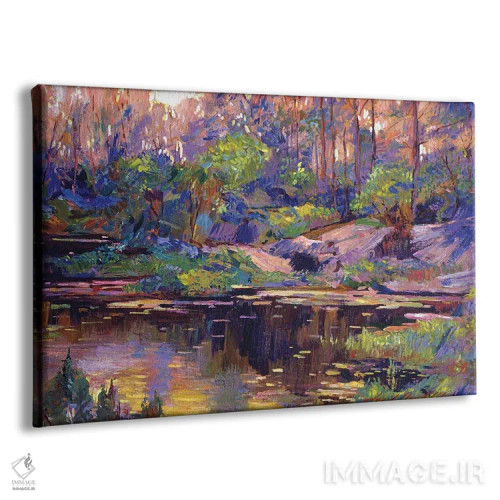 تابلو دریاچه پاستلی هنگام سپیدهدم اثر دیوید لوید گلوور - نمای پرسپکتیو محصول