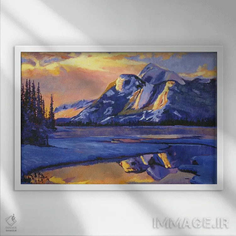 تابلو آبی یخزده اثر دیوید لوید گلوور - نمای قابدار سفید