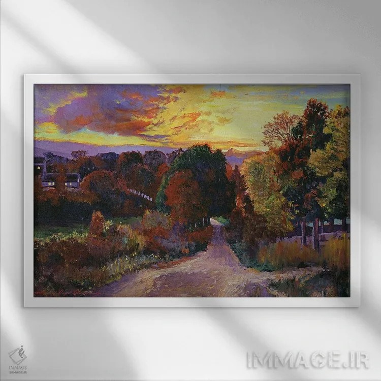 تابلو در راه بازگشت به خانه اثر دیوید لوید گلوور - نمای قابدار سفید