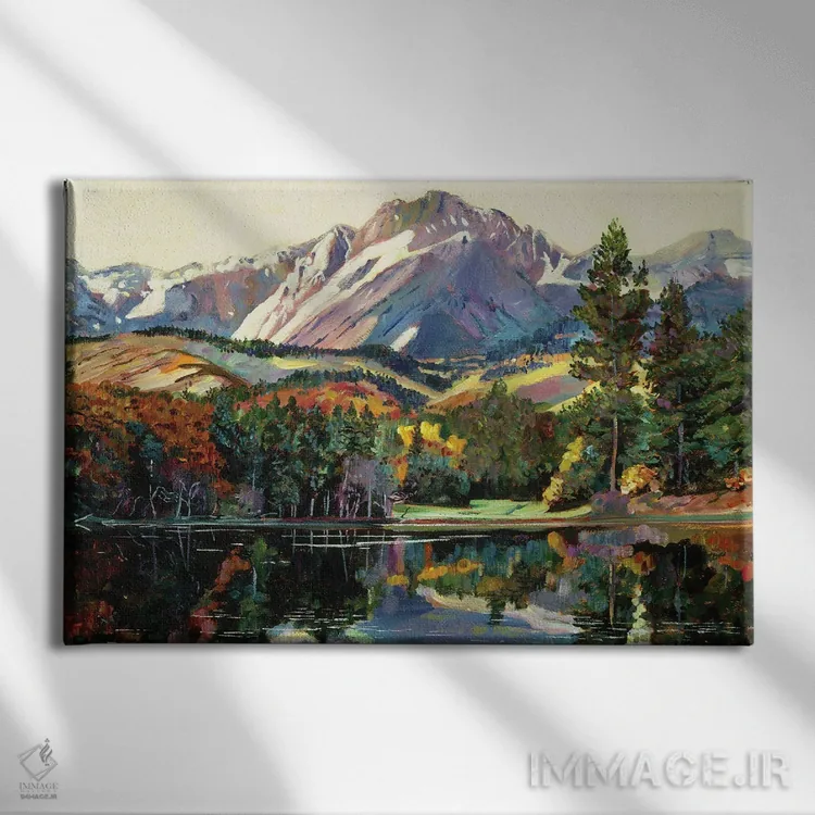 تابلو دریاچه نقاش (یا دریاچهٔ هنرمند) اثر دیوید لوید گلوور - نمای روبهرو روی دیوار