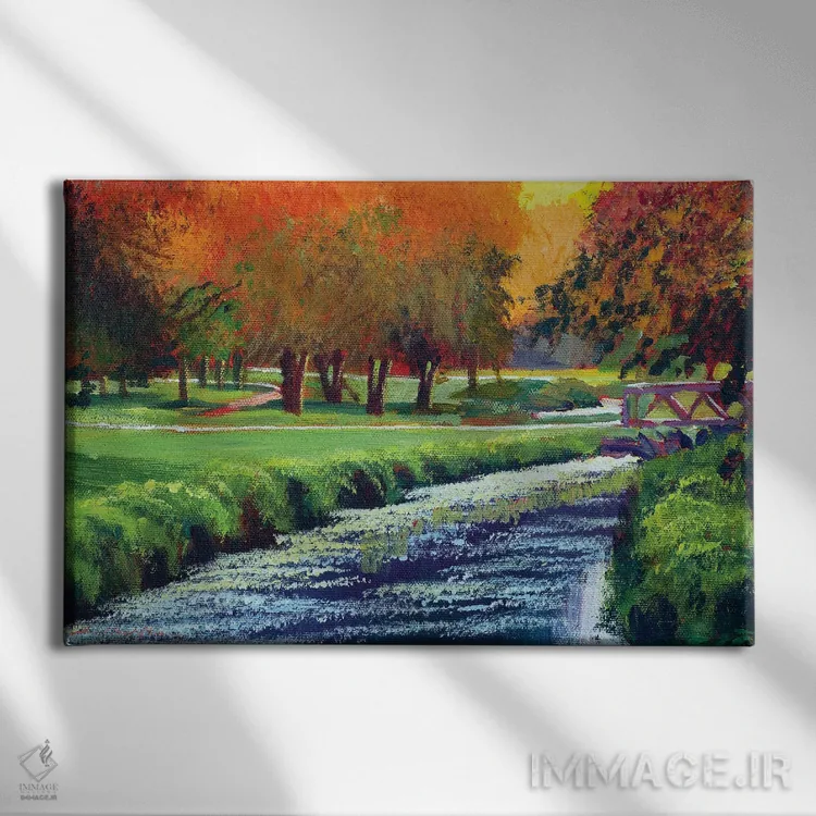 تابلو مسیر به سوی پل کوچک اثر دیوید لوید گلوور - نمای روبهرو روی دیوار
