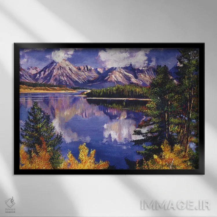 تابلو آبی ناب اثر دیوید لوید گلوور - نمای قابدار مشکی