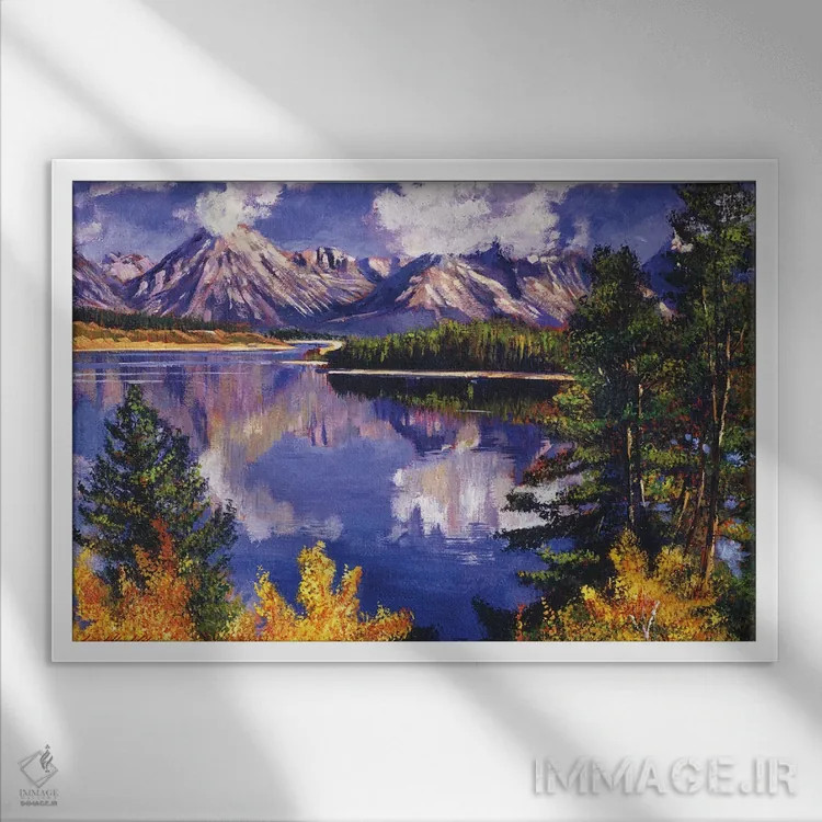 تابلو آبی ناب اثر دیوید لوید گلوور - نمای قابدار سفید