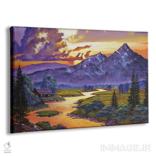 تابلو کلبهٔ کنار رودخانه اثر دیوید لوید گلوور - نمای پرسپکتیو محصول