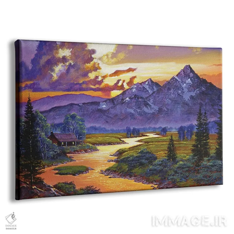 تابلو کلبهٔ کنار رودخانه اثر دیوید لوید گلوور - نمای پرسپکتیو محصول