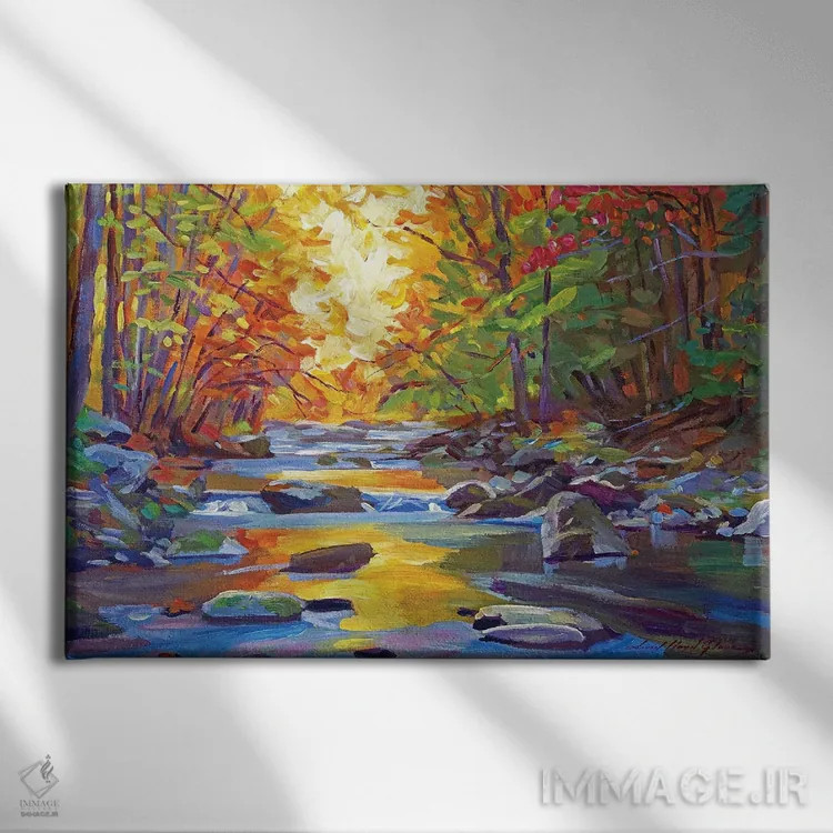 تابلو جویبار آرام اثر دیوید لوید گلوور - نمای روبهرو روی دیوار