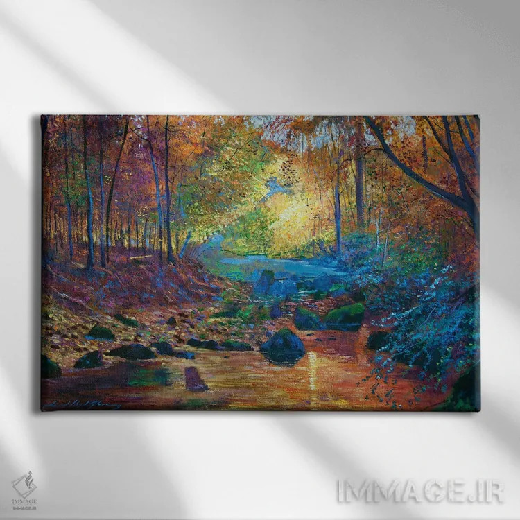 تابلو لحظات آرام پاییزی اثر دیوید لوید گلوور - نمای روبهرو روی دیوار