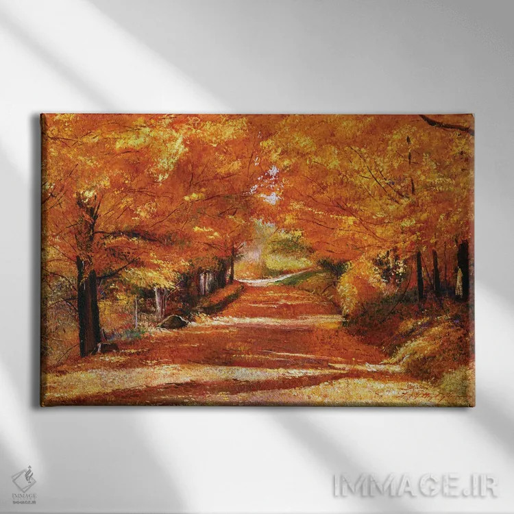 تابلو جادهٔ برگ زرد اثر دیوید لوید گلوور - نمای روبهرو روی دیوار