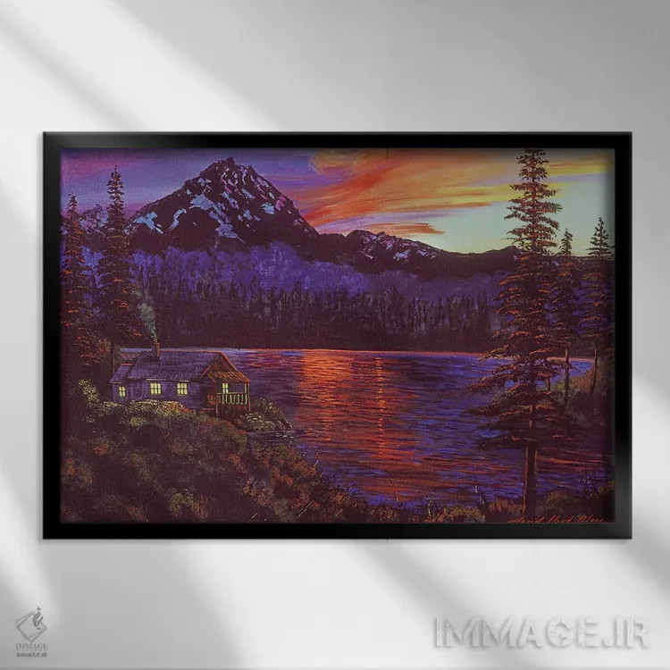 تابلو شب آرام اثر دیوید لوید گلوور - نمای قابدار مشکی