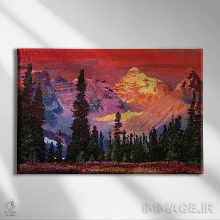 تابلو رنگهای کوهستان راکی اثر دیوید لوید گلوور - نمای روبهرو روی دیوار