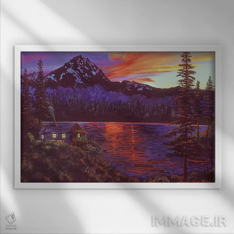 تابلو شب آرام اثر دیوید لوید گلوور - نمای قابدار سفید