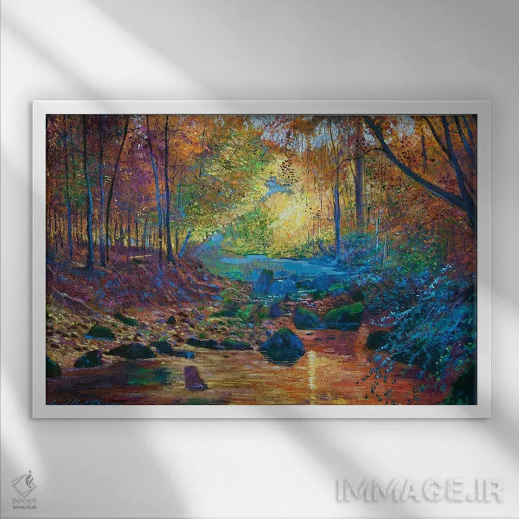 تابلو لحظات آرام پاییزی اثر دیوید لوید گلوور - نمای قابدار سفید