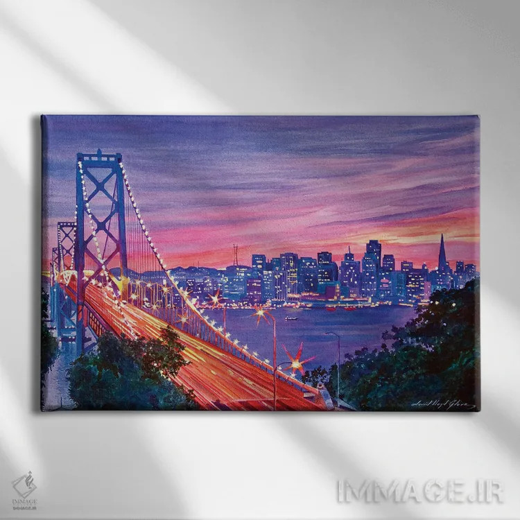 تابلو شبهای سانفرانسیسکو اثر دیوید لوید گلوور - نمای روبهرو روی دیوار