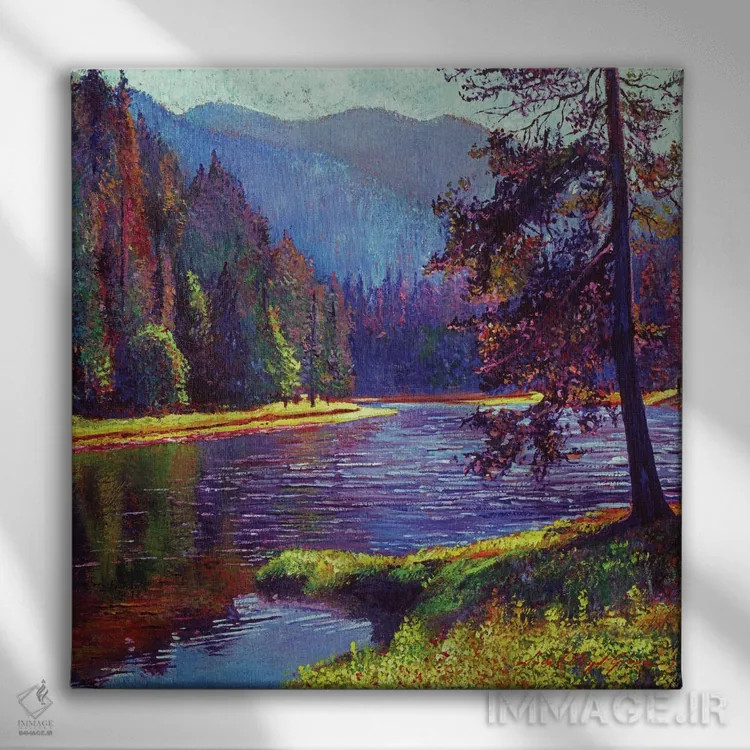 تابلو درخت کاج تنها اثر دیوید لوید گلوور - نمای روبهرو روی دیوار