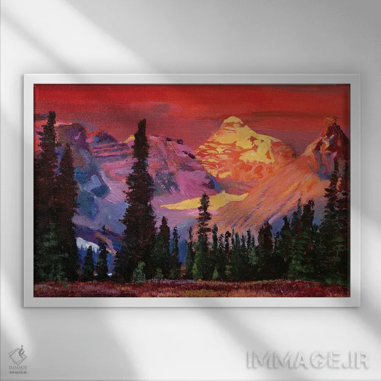 تابلو رنگهای کوهستان راکی اثر دیوید لوید گلوور - نمای قابدار سفید