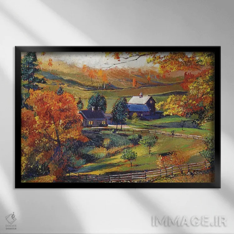 تابلو نزدیک شدن مه غلتان اثر دیوید لوید گلوور - نمای قابدار مشکی