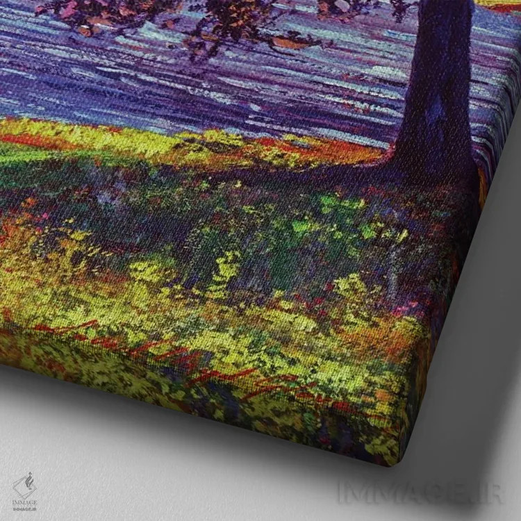 تابلو درخت کاج تنها اثر دیوید لوید گلوور - نمای نزدیک بافت بوم