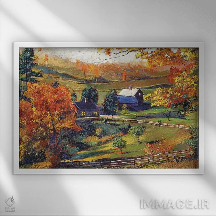 تابلو نزدیک شدن مه غلتان اثر دیوید لوید گلوور - نمای قابدار سفید