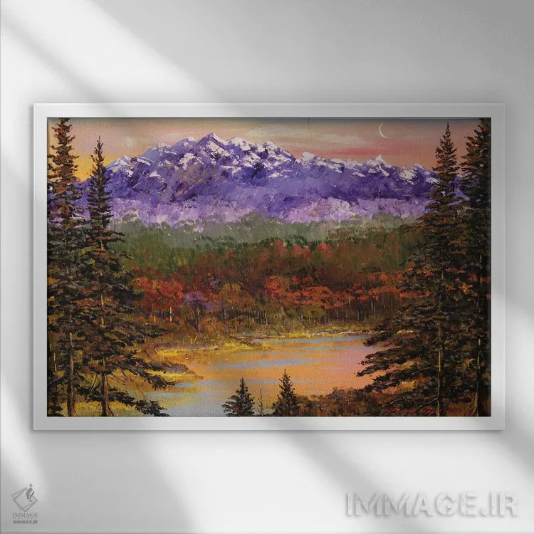 تابلو چشمانداز خاموش اثر دیوید لوید گلوور - نمای قابدار سفید