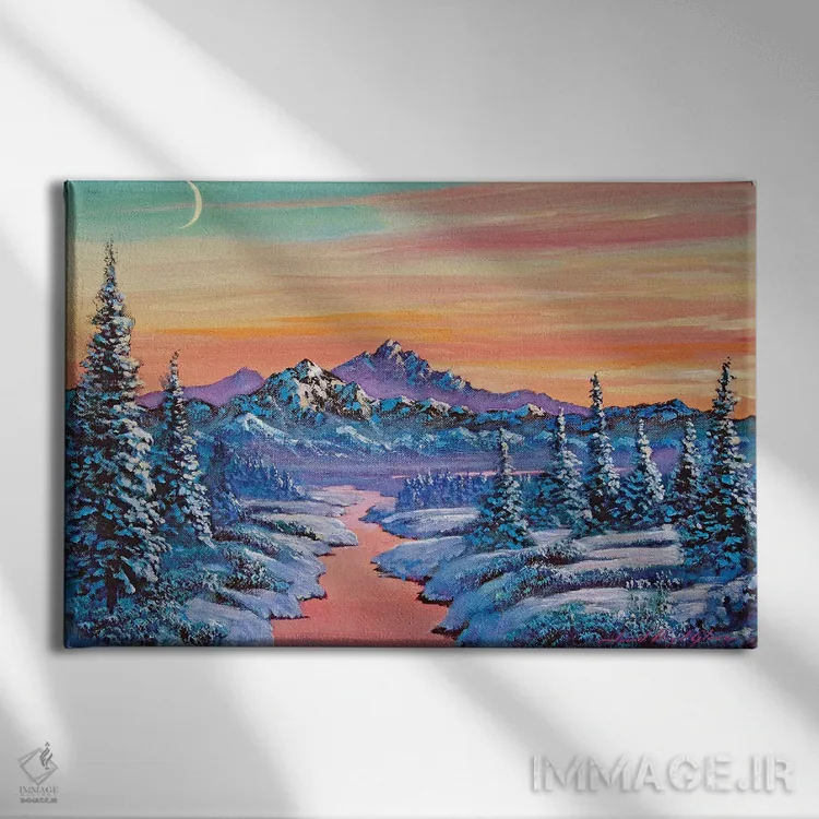 تابلو رودخانه برفی اثر دیوید لوید گلوور - نمای روبهرو روی دیوار