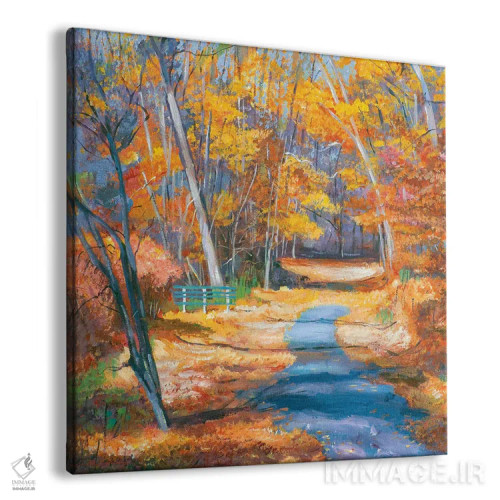 تابلو نیمکت پارک در پاییز اثر دیوید لوید گلوور - نمای پرسپکتیو محصول