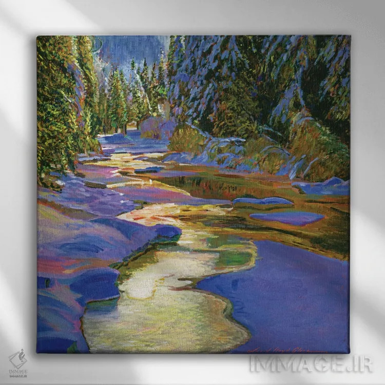 تابلو آبشدن برف بهاری اثر دیوید لوید گلوور - نمای روبهرو روی دیوار