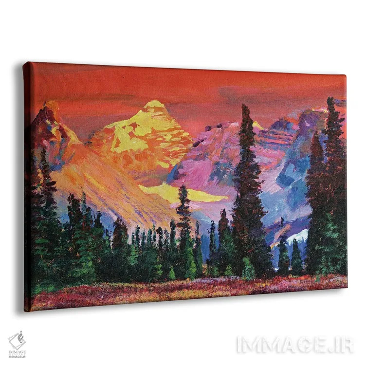 تابلو غروب در کوههای راکی اثر دیوید لوید گلوور - نمای پرسپکتیو محصول