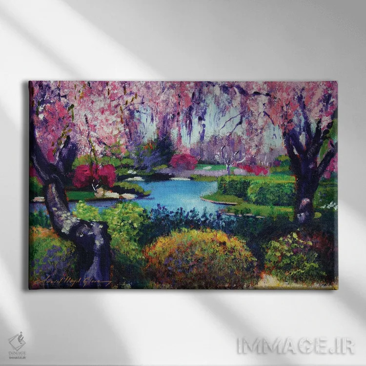 تابلو روز بهاری در پارک اثر دیوید لوید گلوور - نمای روبهرو روی دیوار